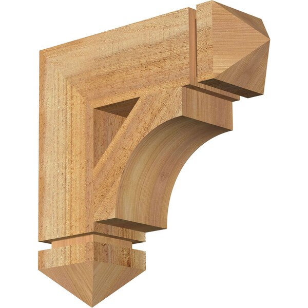Ekena Millwork Westlake Arts & Crafts Rough Sawn Bracket, Western Red Cedar, 4"W x 14"D x 14"H BKT04X14X14WTL03RWR - main